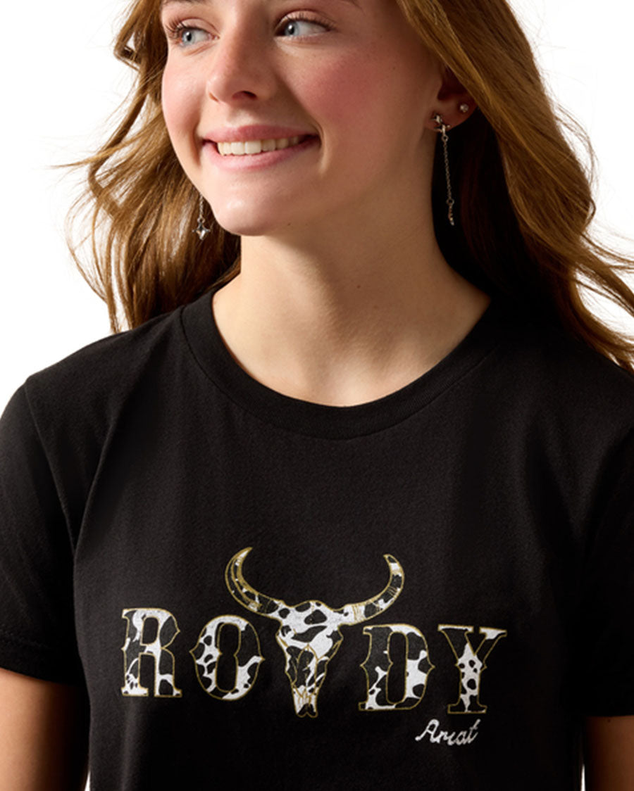 Youth Ariat Rowdy Cow Skull Graphic T-Shirt - 10083099