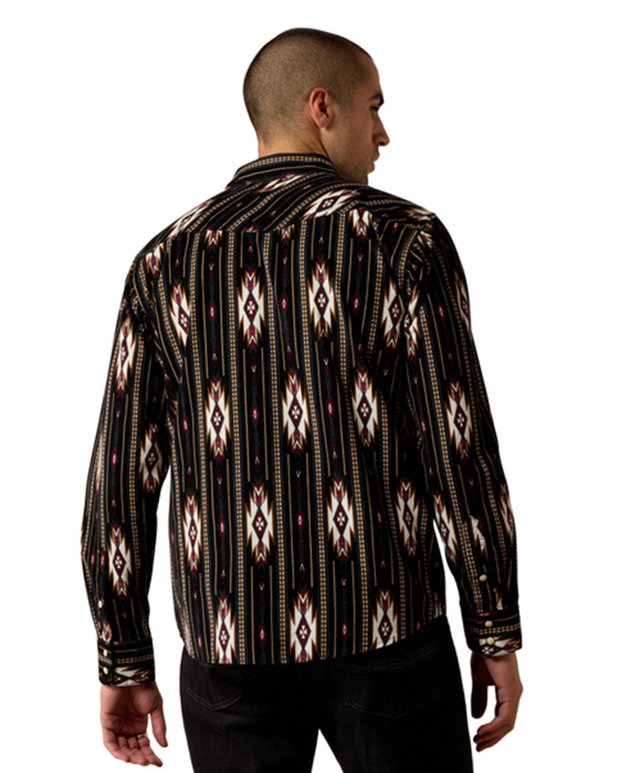 Men's Retro Holbert Corduroy Fitted Snap Long Sleeve Western Shirt - 10080504