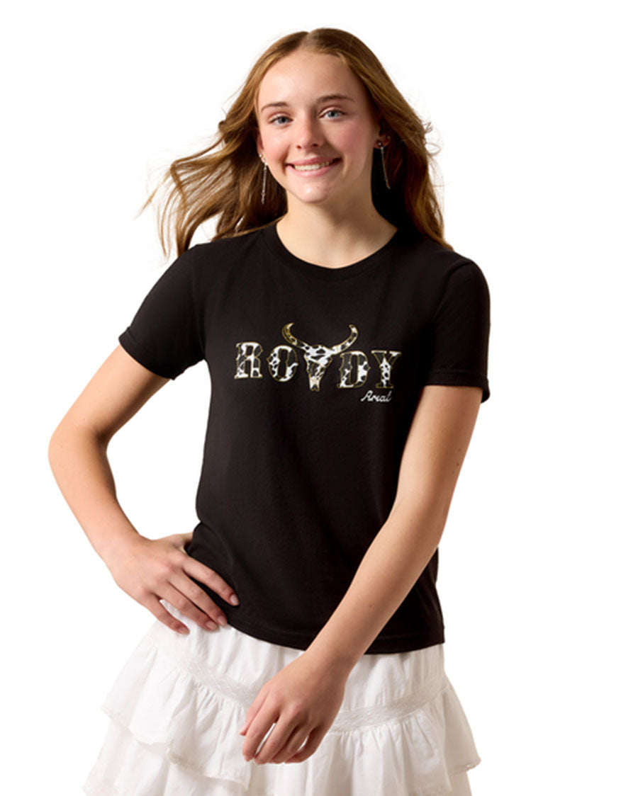 Youth Ariat Rowdy Cow Skull Graphic T-Shirt - 10083099