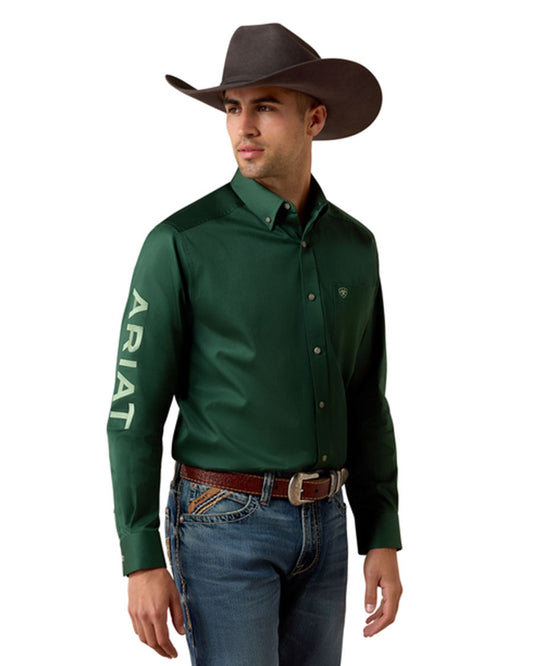 Men's Team Logo Twill Classic Fit Long Sleeve Western Shirt - 10079291