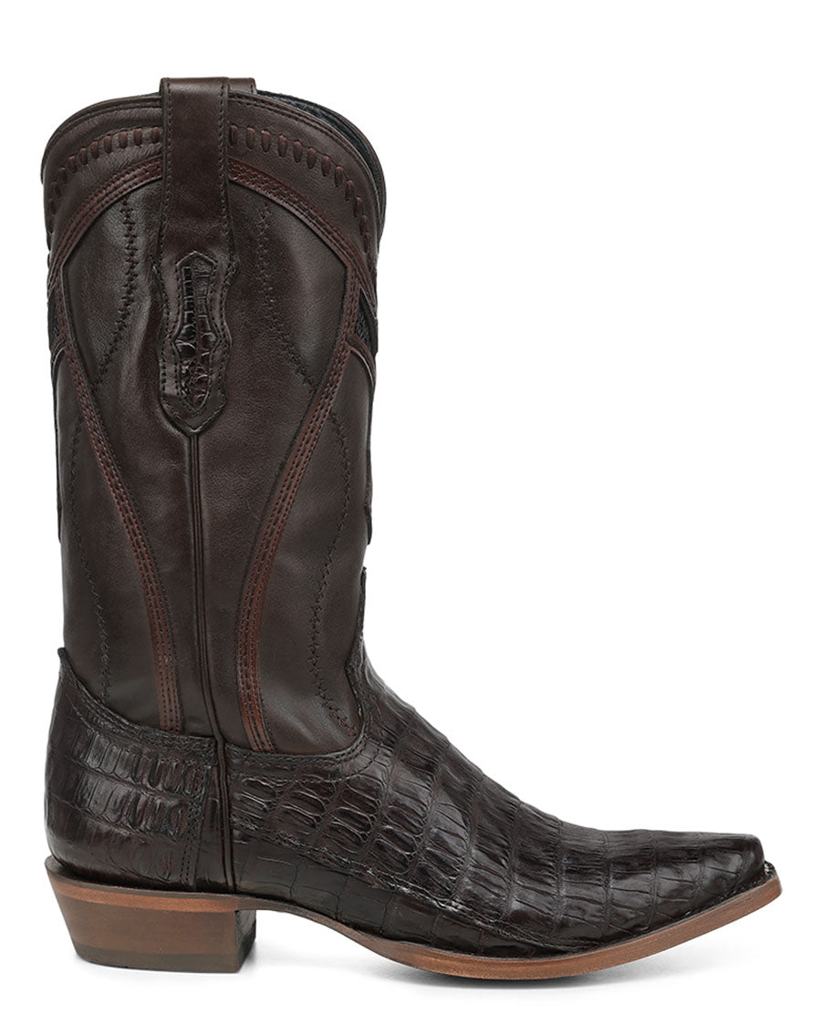 Men's Caiman Inlay & Embroidery Exotic Western Boots - A5202