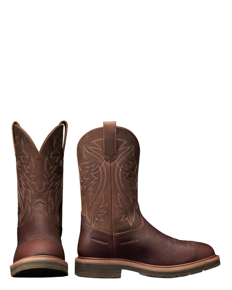 Men's LongHaul Waterproof Round Composite Toe Work Boots - Tobacco Cowhide - 10111-Tbc