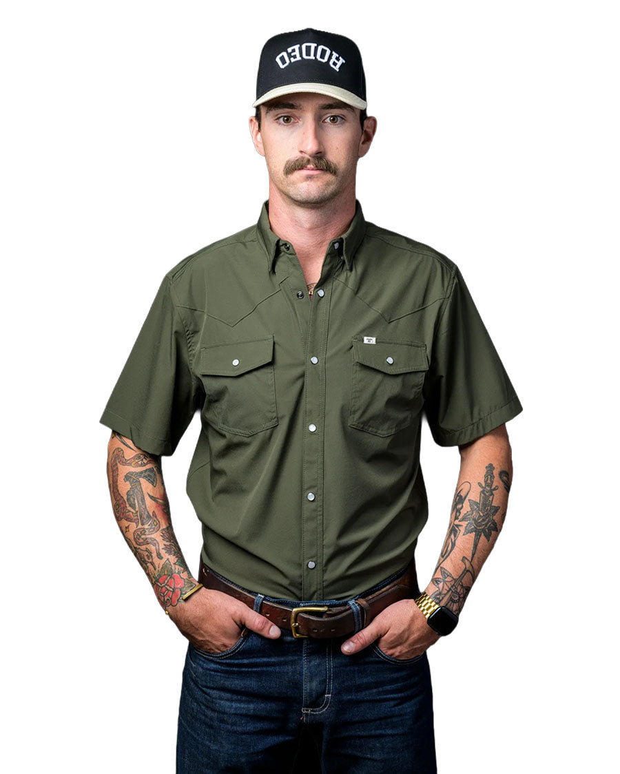 Men's Short Sleeve Pearl Snap Performance Western Shirt - Fss1002332
