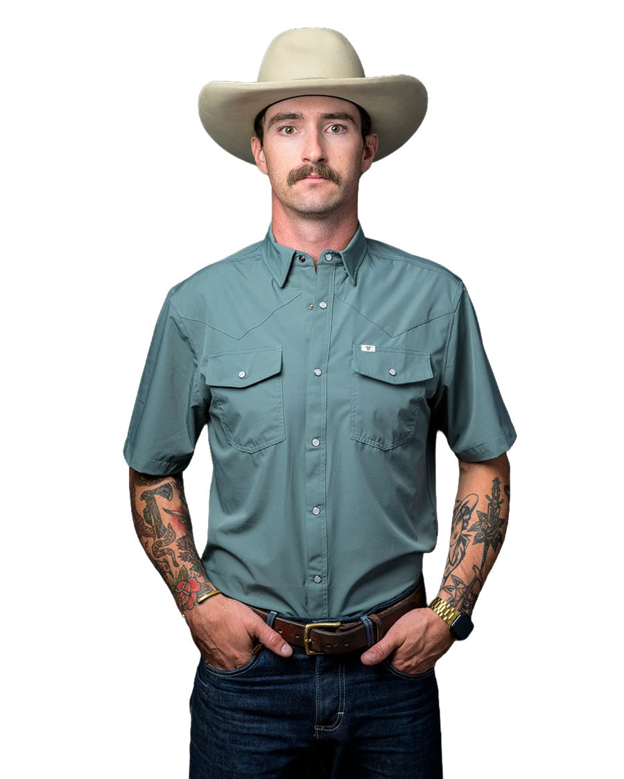 Men's Short Sleeve Pearl Snap Performance Western Shirt - Fss1002334