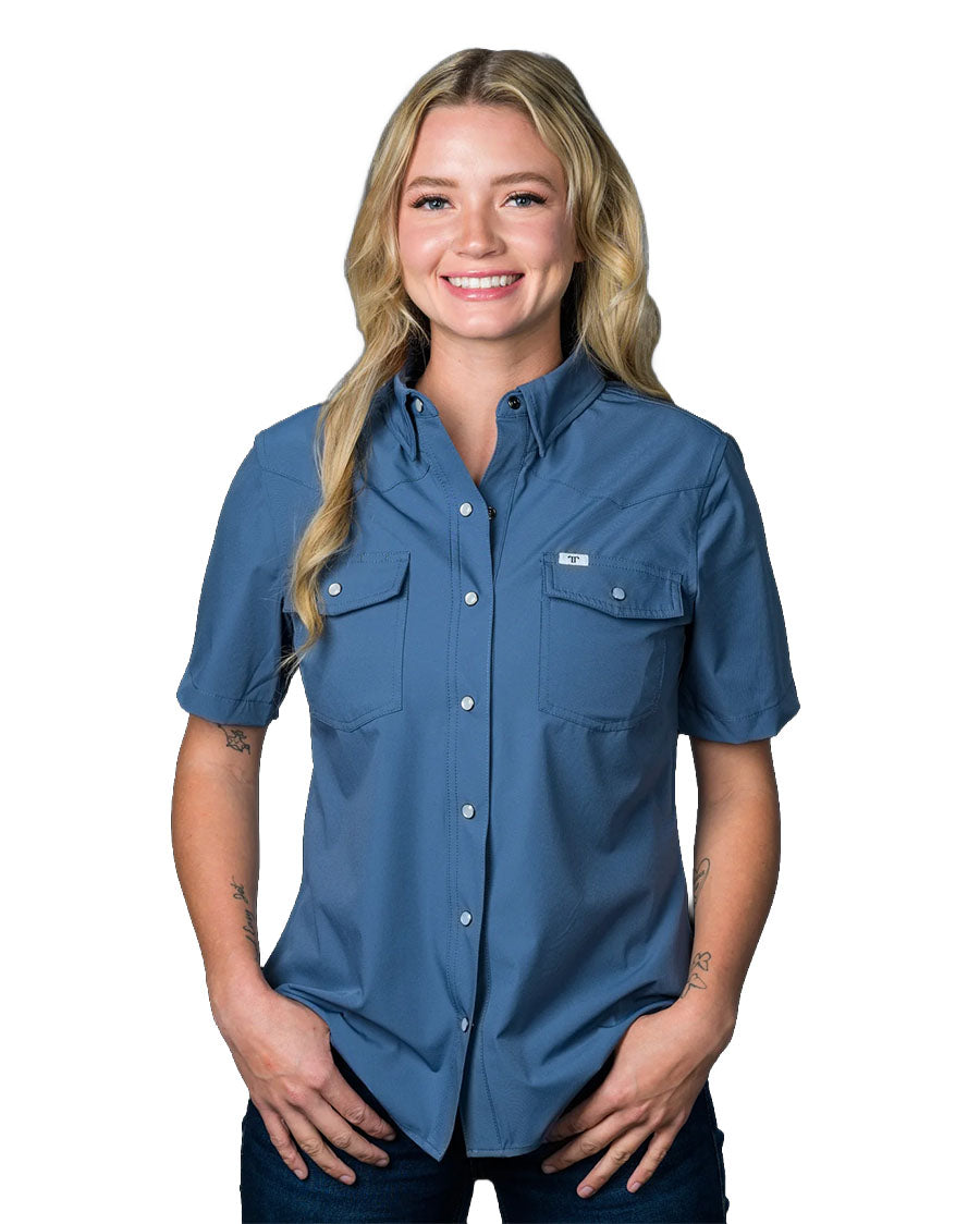 Women's Short Sleeve Pearl Snap Performance Western Shirt - Fss2002330