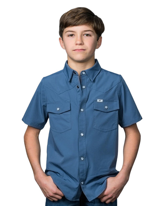 Kid's Short Sleeve Pearl Snap Performance Western Shirt - Kss3002330