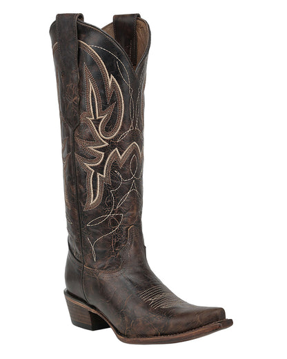 Women's Honey Embroidery Triad Tall Top Western Boots - L8201 by Corral from Skip’s Western Outfitters | COR-L8201-050-M