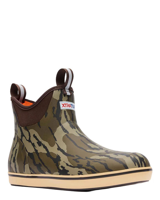 Men's 6" Mossy Oak Bottomland Ankle Deck Boots - XMABMOB