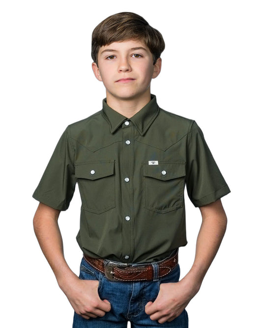 Kids' Short Sleeve Pearl Snap Performance Western Shirt - Kss3002332