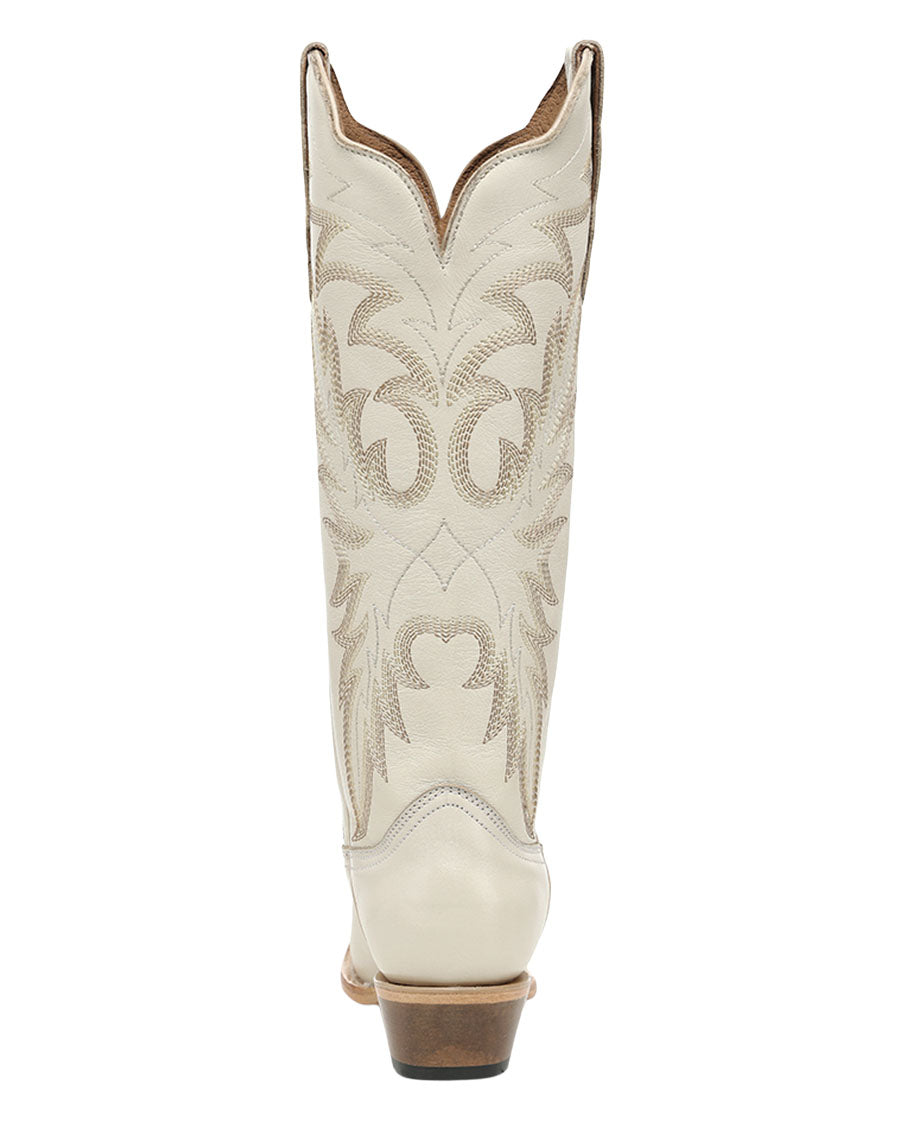 Women's Bone Leaft Embroidery Tall Top Western Boots - L6440