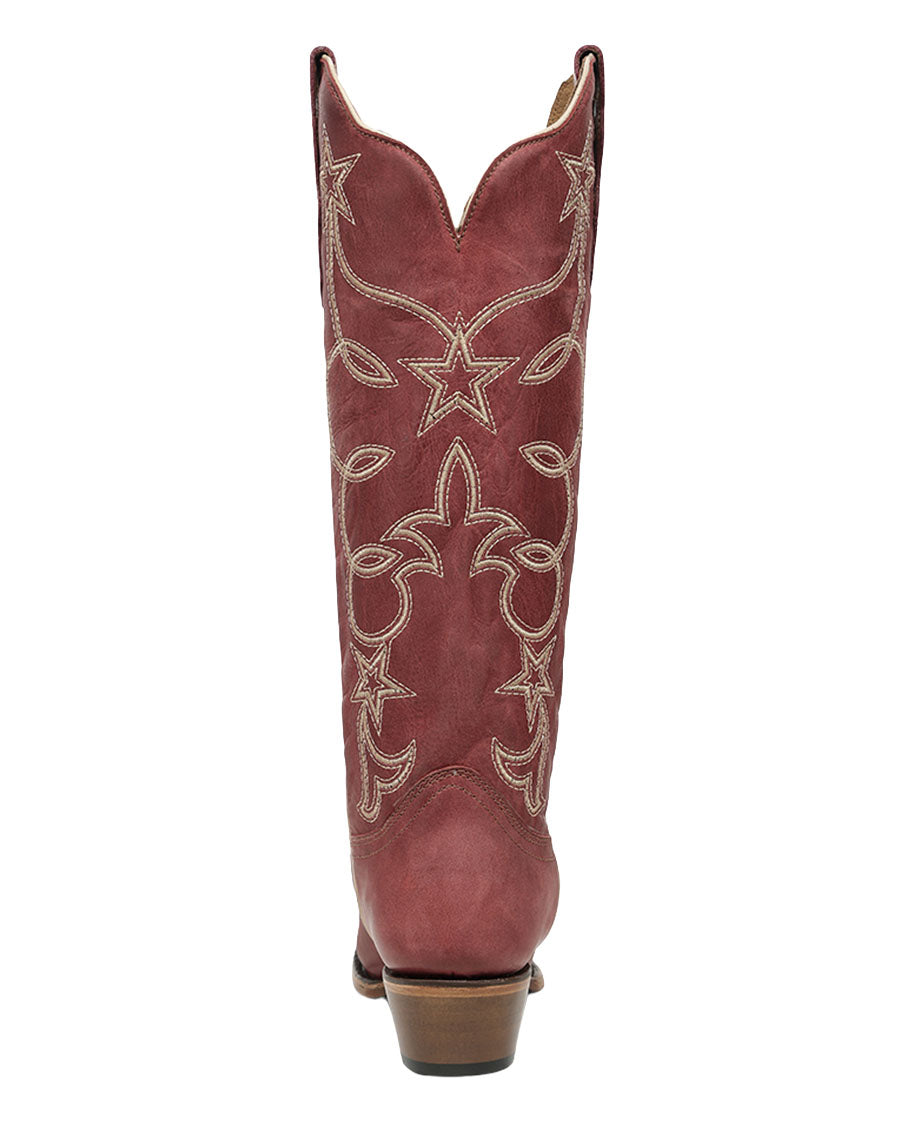 Women's Embroidery Stars Tall Top Western Boots - L6443