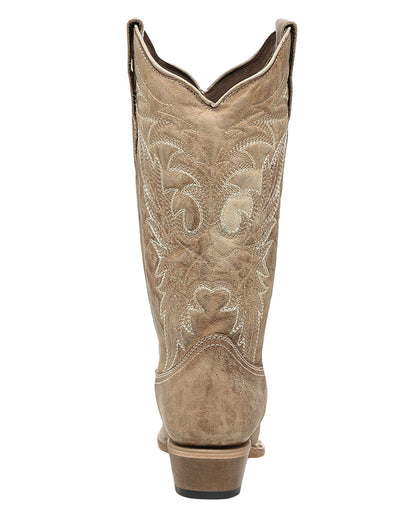 Women's Straw Leaft Embroidery Western Boots - L6417