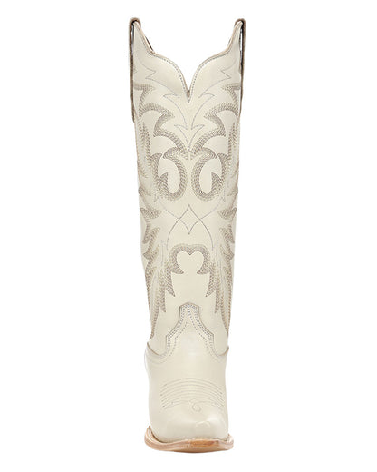 Women's Bone Leaft Embroidery Tall Top Western Boots - L6440