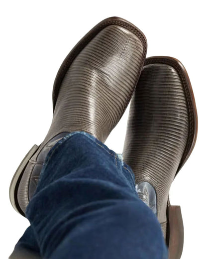 Men's The Doc Canyon Gunmetal Lizard Western Boots - 11224-Gnm