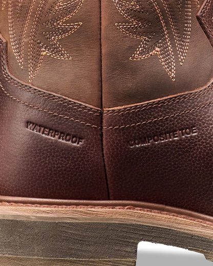 Men's LongHaul Waterproof Round Composite Toe Work Boots - Tobacco Cowhide - 10111-Tbc