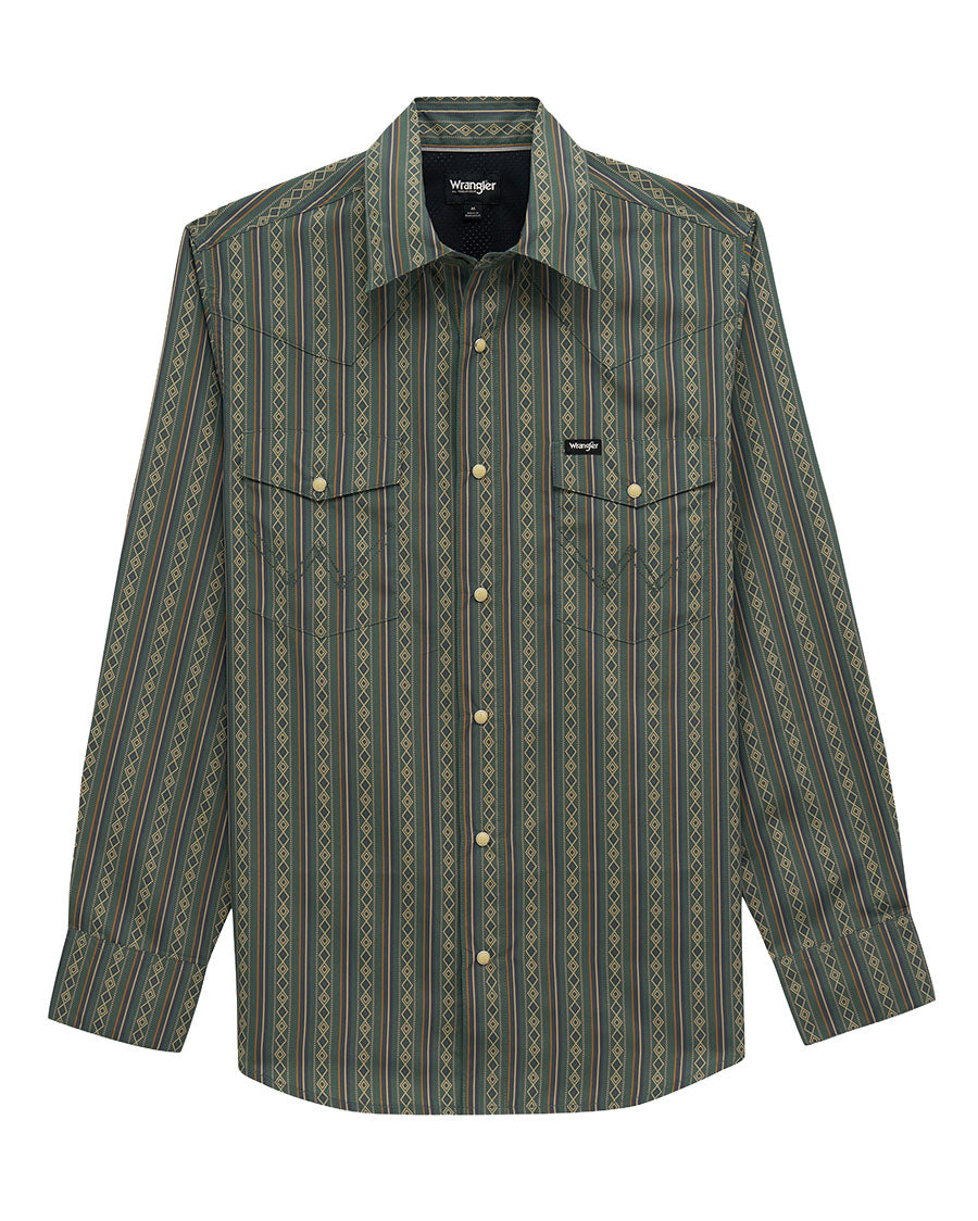 Men's ATG X Wrangler Technical Long Sleeve Regular Fit Snap Western Shirt - 112384279
