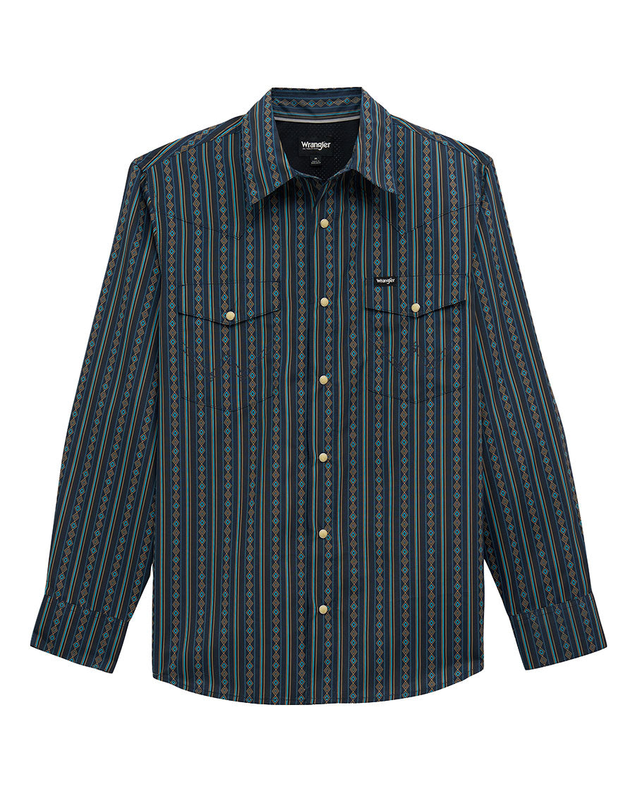 Men's Atg X Wrangler Technical Long Sleeve Regular Fit Snap Western Shirt - 112384280