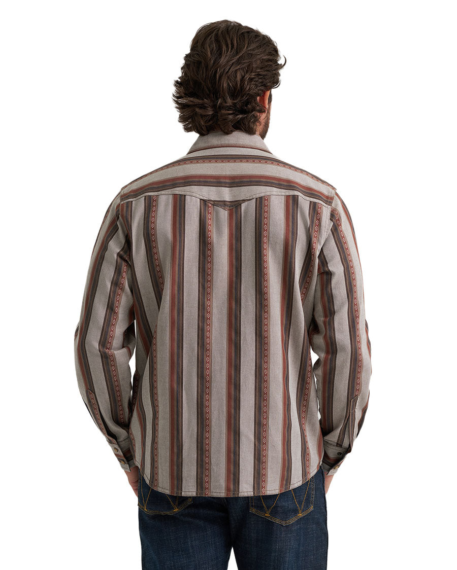 Men's Retro Premium Long Sleeve Snap Modern Fit Western Shirt - 112384768