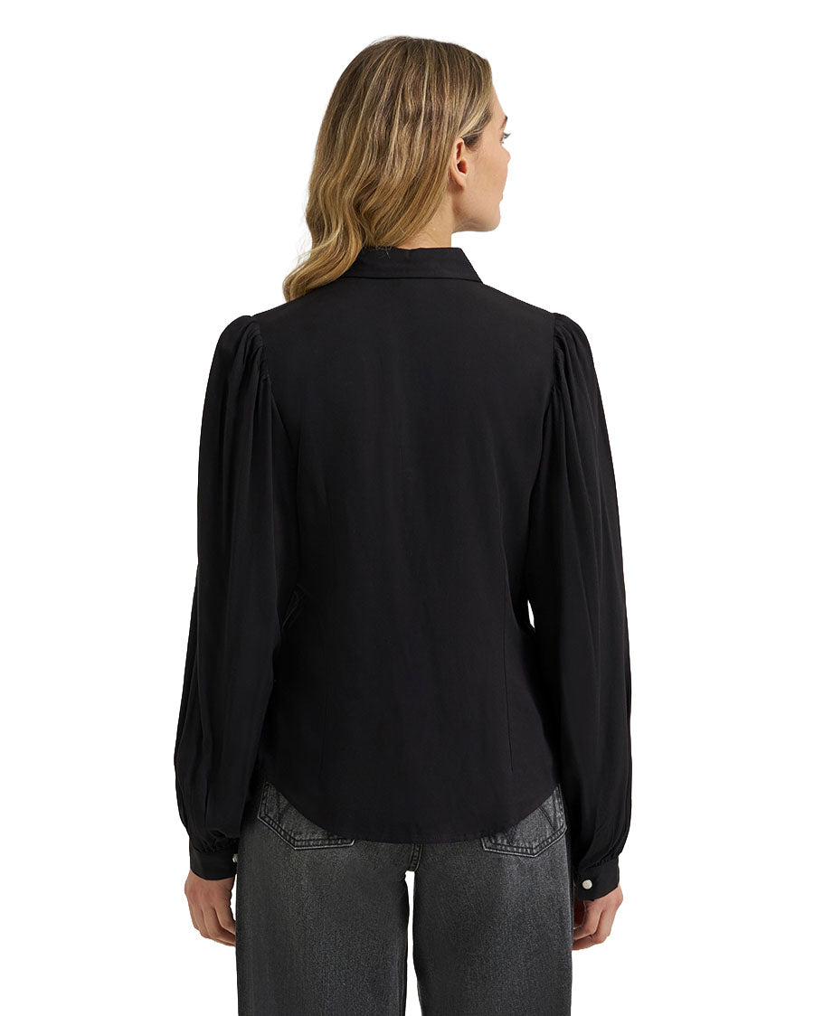Women's Retro Punchy Long Sleeve Western Blouse - 112385449