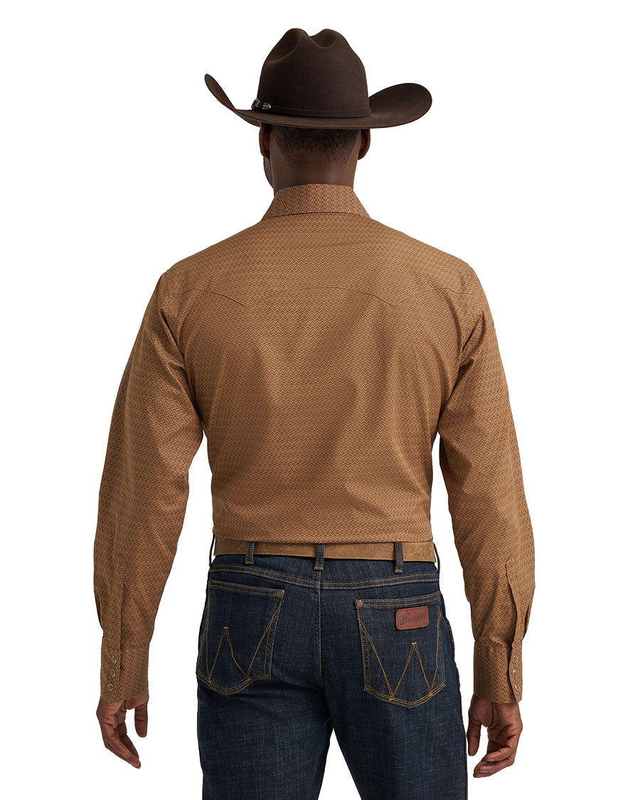 Men's Retro Long Sleeve Modern Fit Western Shirt - 112385599