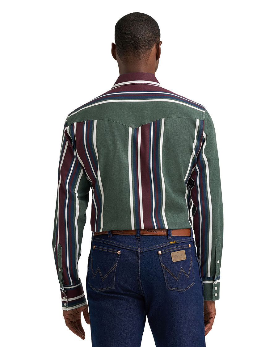 Men's Vintage Inspired Brushpopper Long Sleeve Classic Fit Western Shirt - 112385788