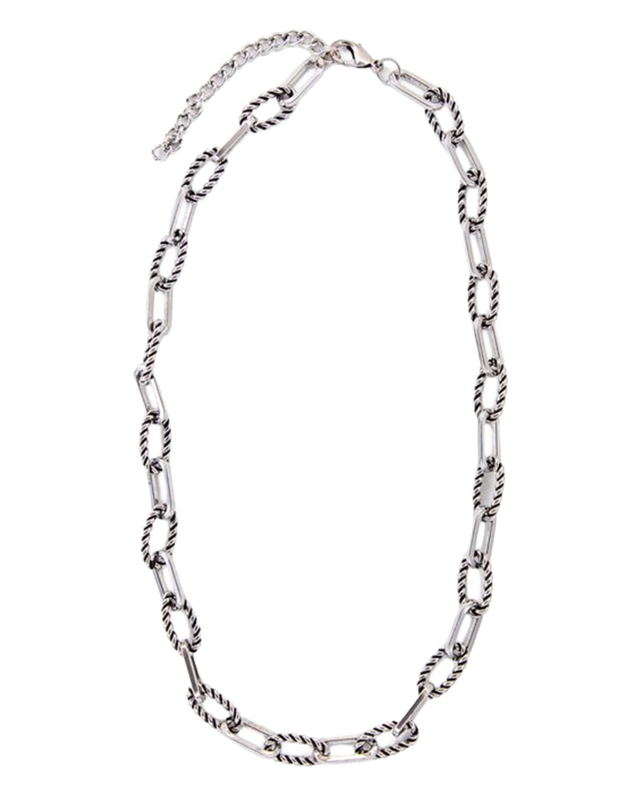 Women's 18K White Gold Plated 18" Rope Link Chain Necklace - Wc-N01Wg-18