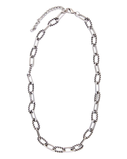 Women's 18K White Gold Plated 18" Rope Link Chain Necklace - Wc-N01Wg-18