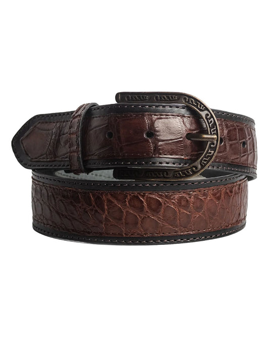 Men's Black Cherry Niloticus Stiching Ranch Belt - Cb501
