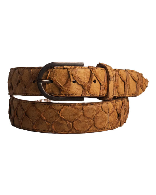 Men's Classic Camel Pirarucu Belt - Cb415