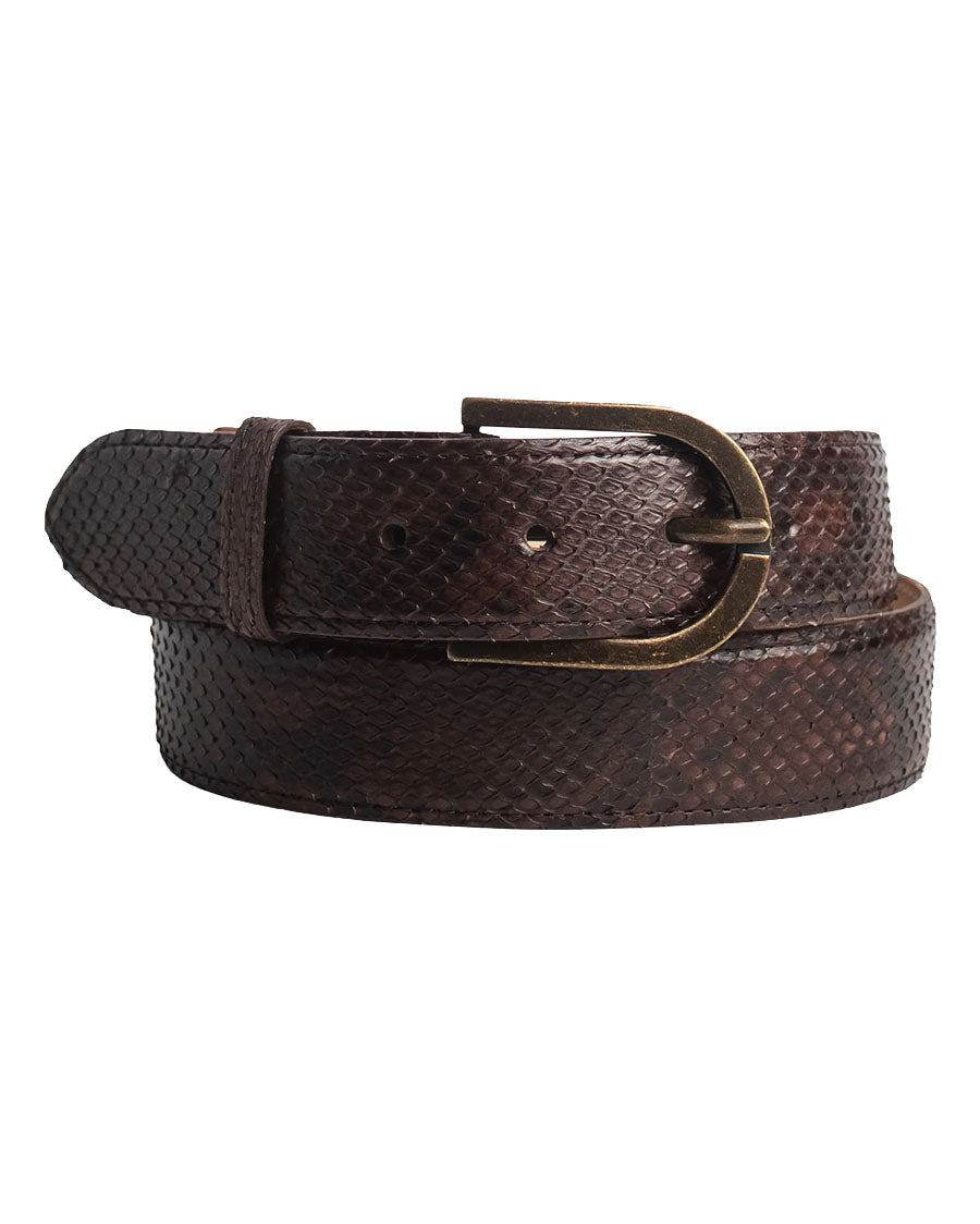 Men's Classic Chocolate Python Belt - Cb401