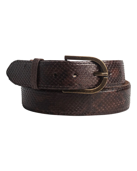Men's Classic Chocolate Python Belt - Cb401