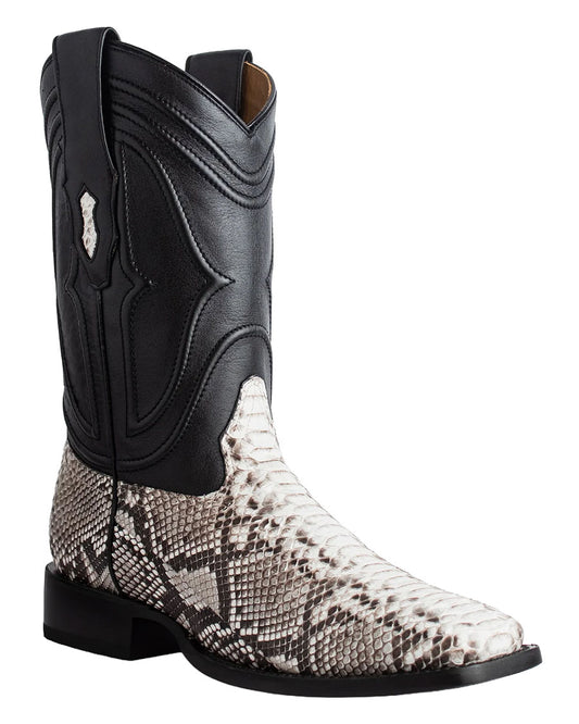 Men's Ke Dressy Wide Square Toe Boot Python Nubuck Western Boots - 82N5749