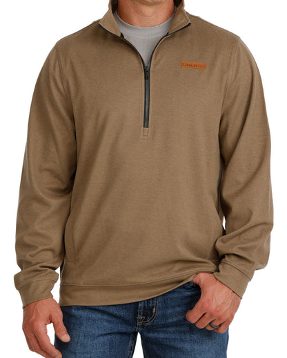 Men's 1/2 Zip Pullover - Mwk1913005 by Cinch from Skip’s Western Outfitters | CIN-MWK1913005-XS-BRN