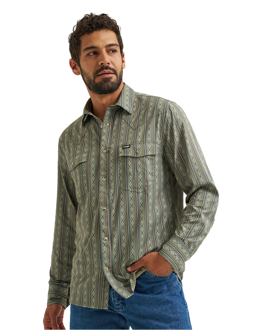 Men's ATG X Wrangler Technical Long Sleeve Regular Fit Snap Western Shirt - 112384279