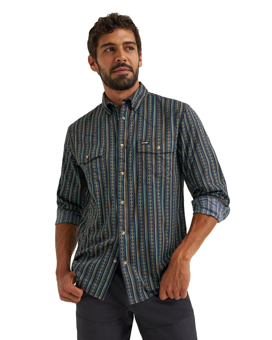 Men's Atg X Wrangler Technical Long Sleeve Regular Fit Snap Western Shirt - 112384280
