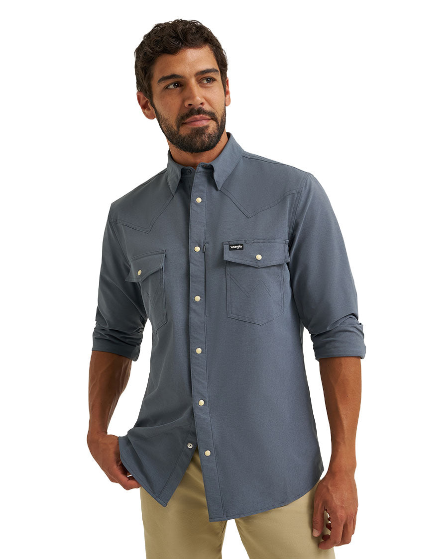Men's ATG X Wrangler Technical Long Sleeve Regular Fit Snap Western Shirt - 112384708
