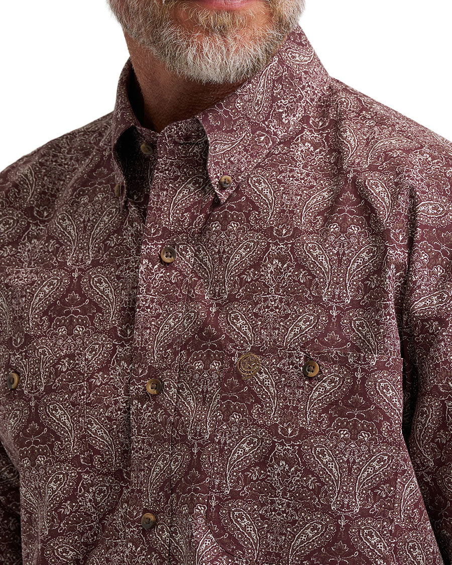 Men's George Strait Collection Two Pocket Long Sleeve Stretch Western Shirt - 112385373