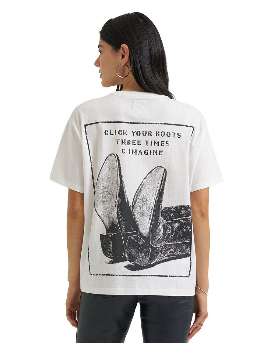 Women's Wrangler X Lainey Wilson Click Your Boots Short Sleeve Graphic T-Shirt - 112385575