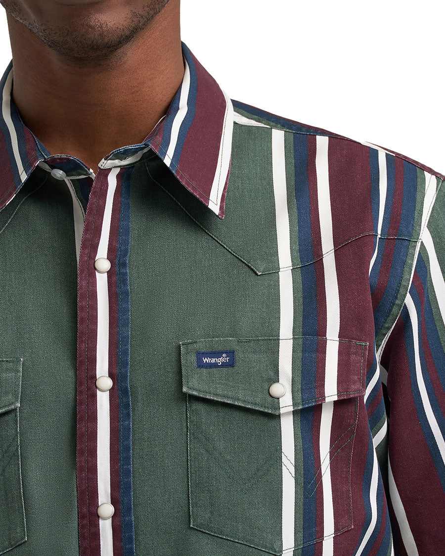 Men's Vintage Inspired Brushpopper Long Sleeve Classic Fit Western Shirt - 112385788