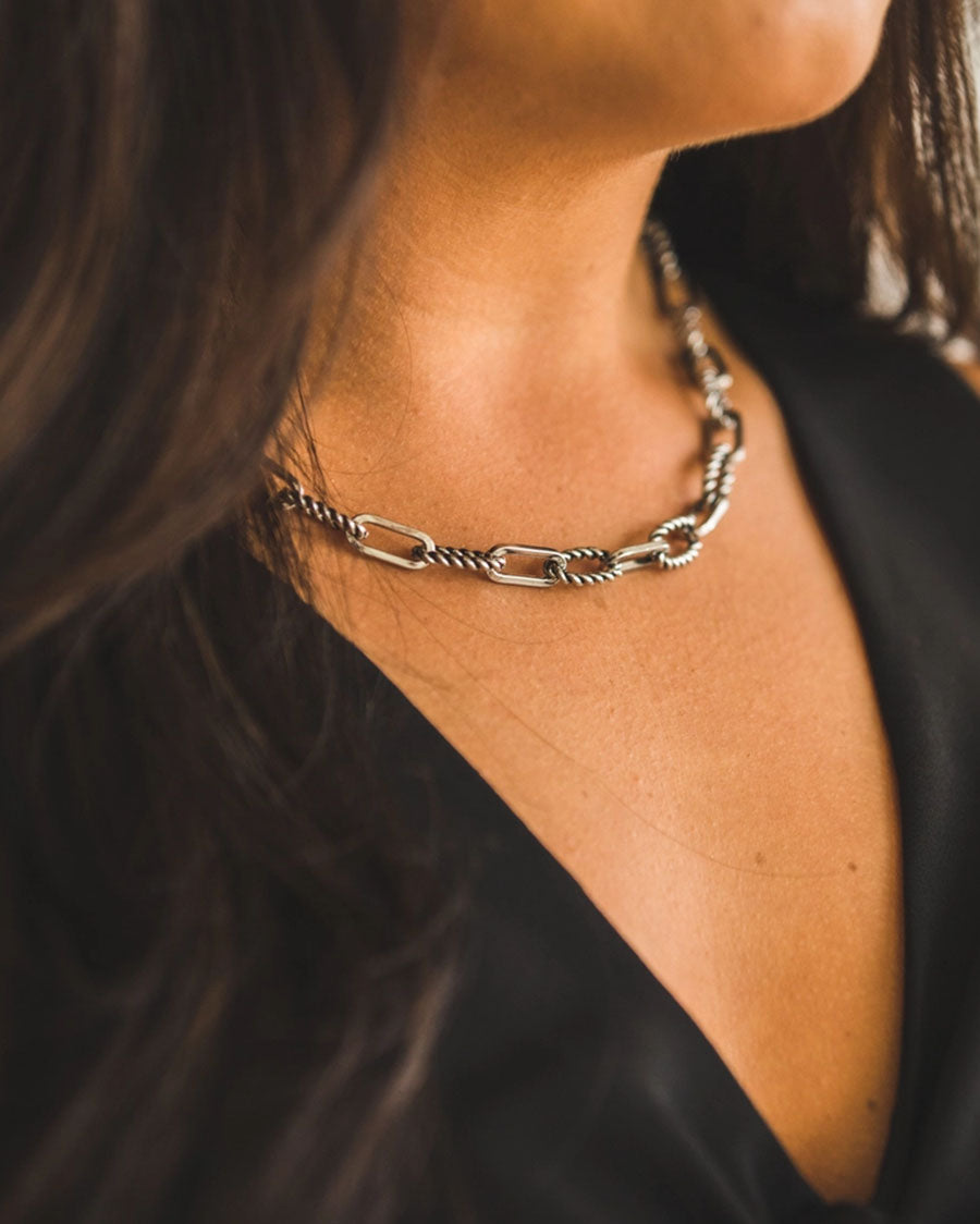 Women's 18K White Gold Plated 18" Rope Link Chain Necklace - Wc-N01Wg-18