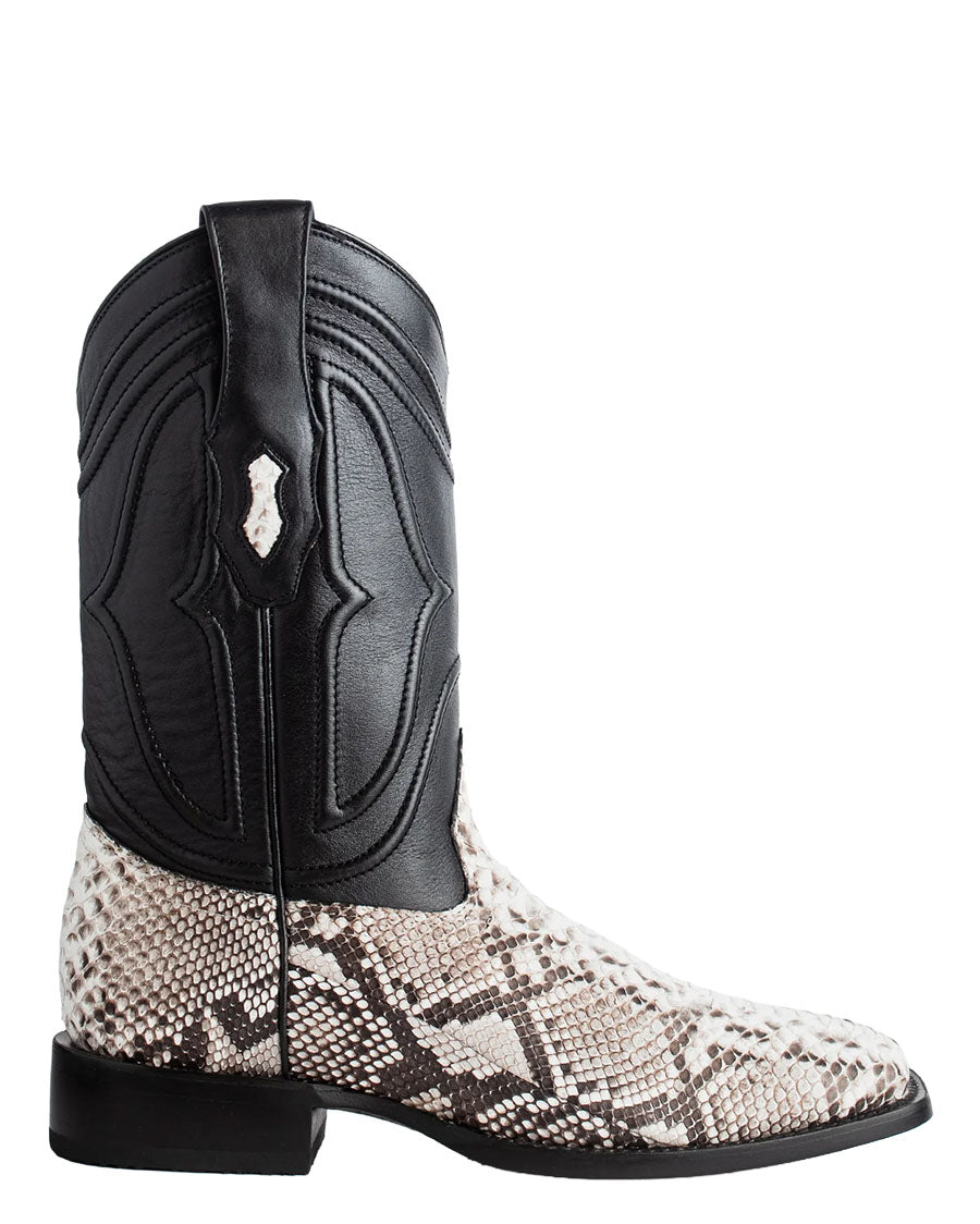 Men's Ke Dressy Wide Square Toe Boot Python Nubuck Western Boots - 82N5749