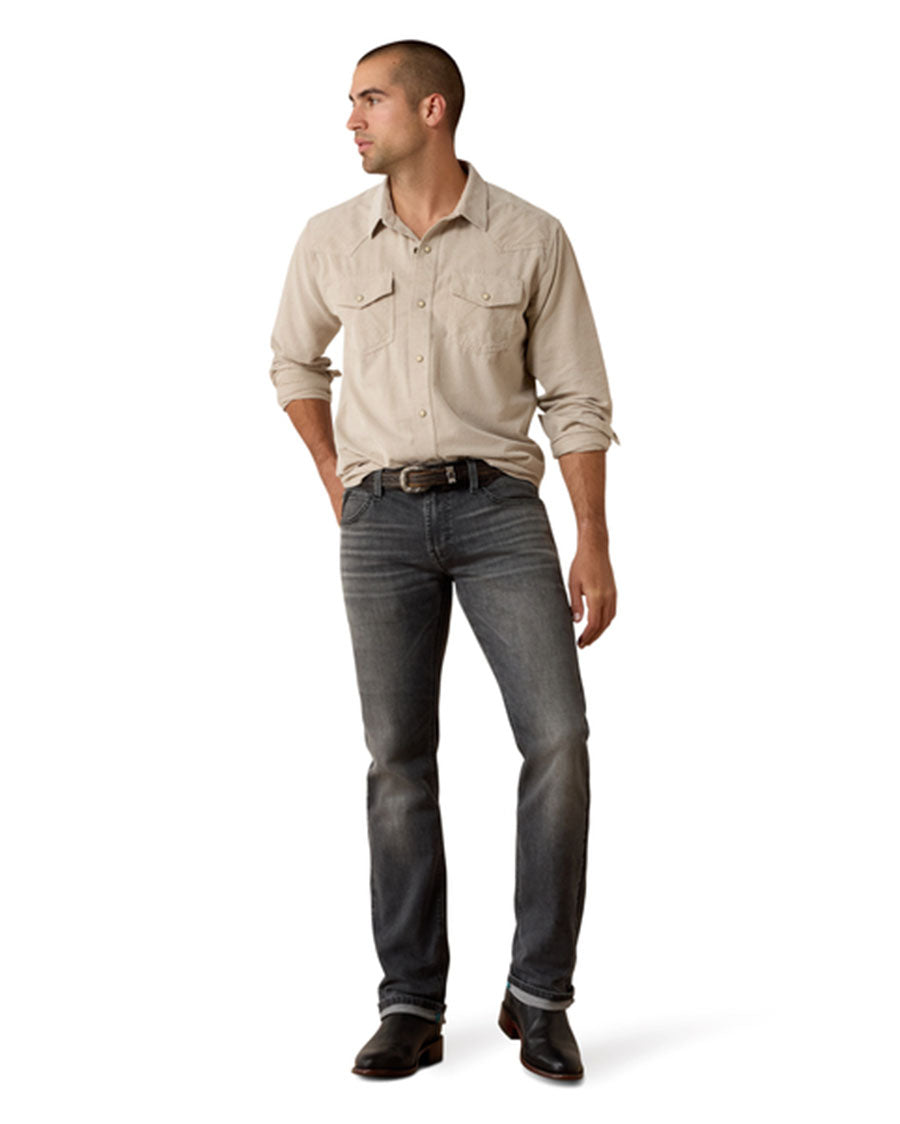 Men's Retro Handorf Corduroy Fitted Snap Long Sleeve Western Shirt - 10080647