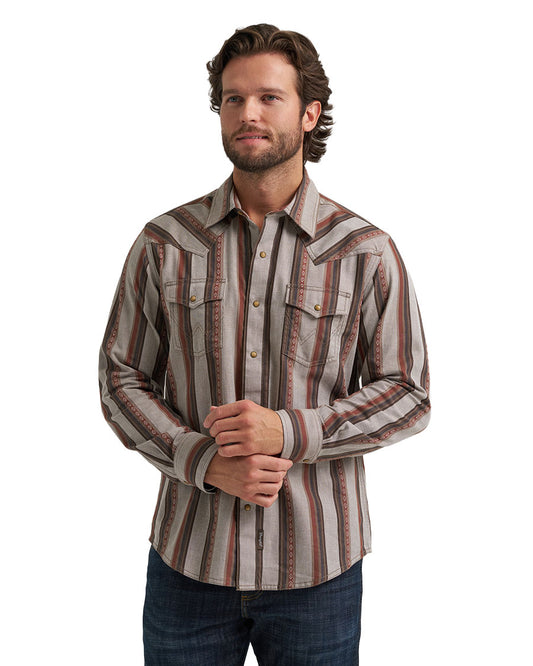 Men's Retro Premium Long Sleeve Snap Modern Fit Western Shirt - 112384768