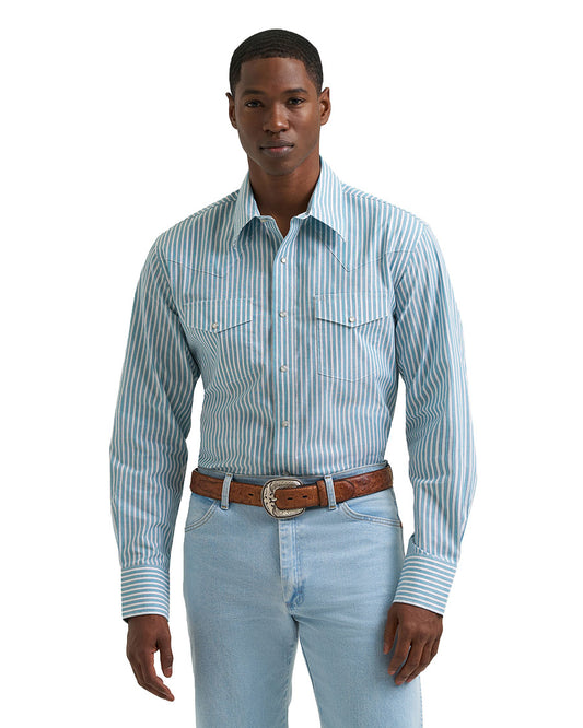 Men's Wrinkle Resist Long Sleeve Classic Fit Western Shirt - 112385343