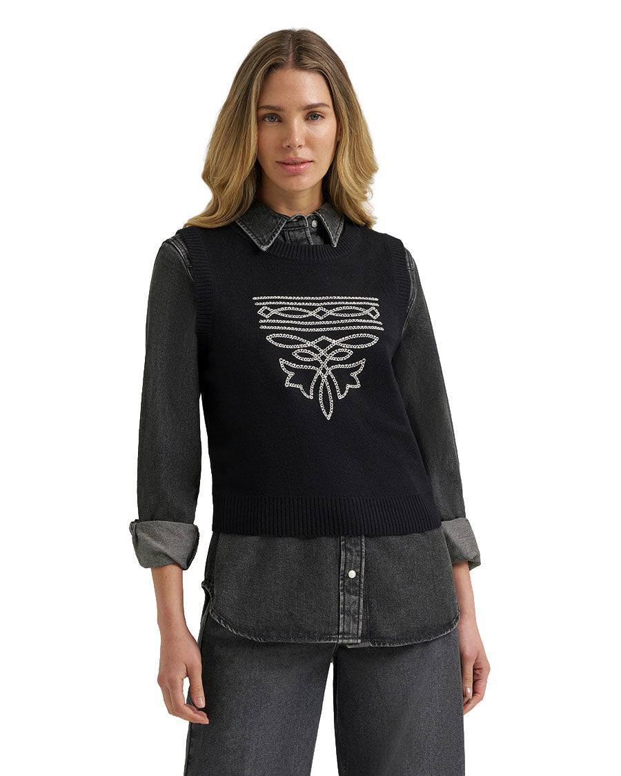Women's Wrangler Retro Punchy Sweater Vest - 112385440