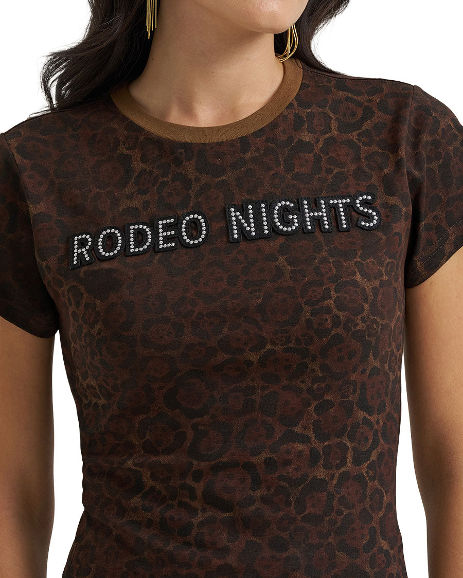 Women's Wrangler X Lainey Leopard Tee Or Rodeo Nights Graphic T-Shirt - 112385577
