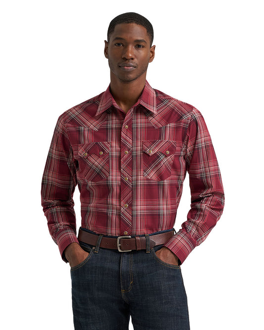 Men's Retro Long Sleeve Modern Fit Western Shirt - 112385598