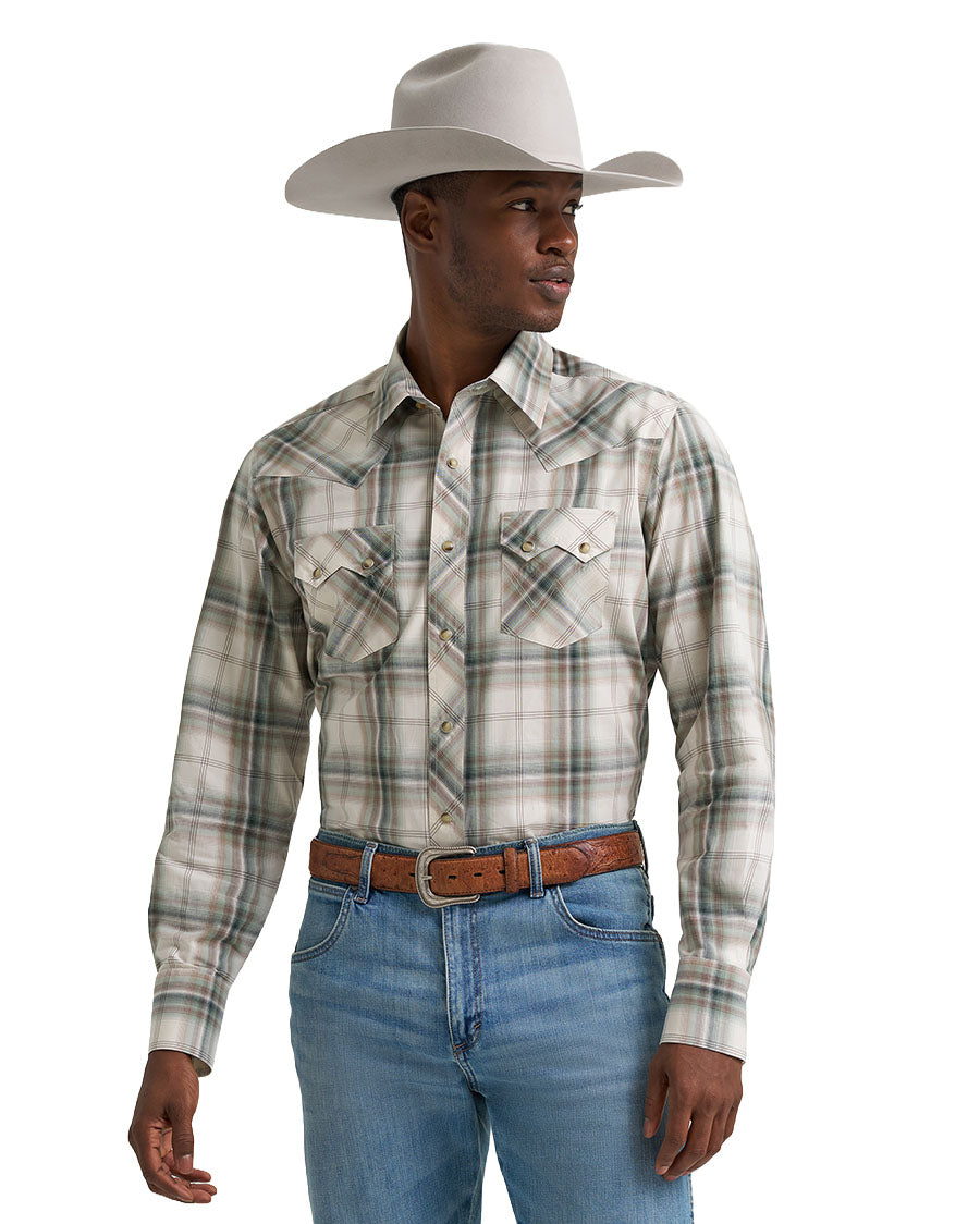 Men's Retro Long Sleeve Modern Fit Western Shirt - 112385600