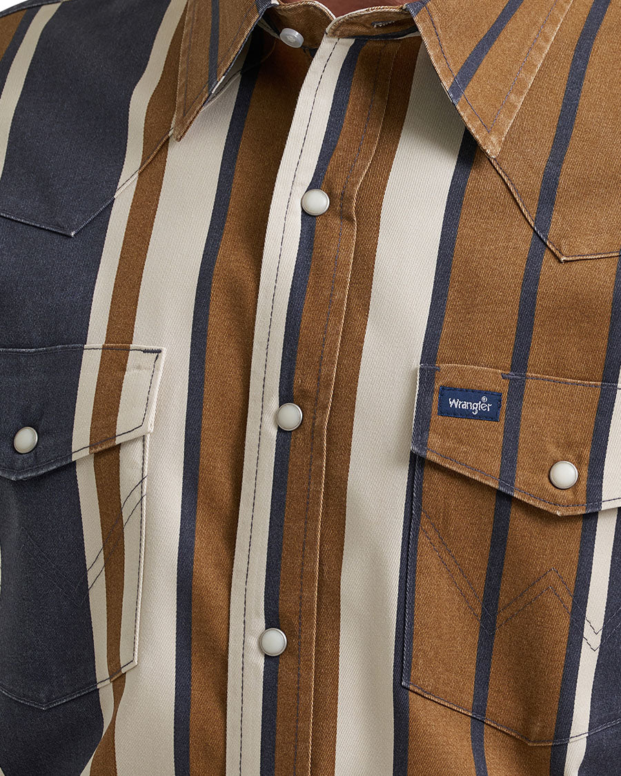 Men's Vintage Inspired Brushpopper Long Sleeve Classic Fit Western Shirt - 112385789