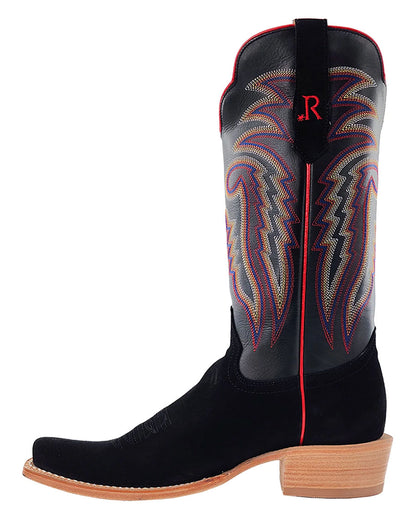 Men's Black Roughout Cowhide Western Boots - RW8208-1